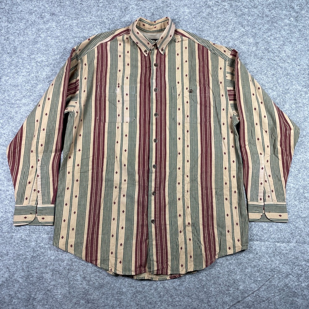 Vintage The Arrow Company Shirt Mens M Tan Southwestern Striped Made In Israel
